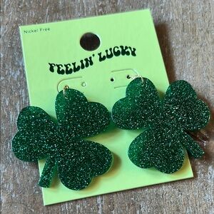 Target Glitter Shamrock Earrings